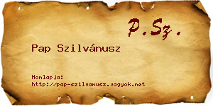 Pap Szilvánusz névjegykártya